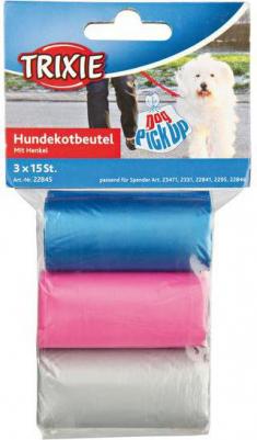 22845 Пакеты для уборки за собаками 3л 3 рулона по 15 шт цветные для всех диспенсеров