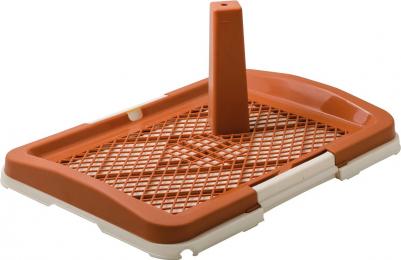 Туалет для собак со столбиком, большой, коричневый, 63х49х6 см – фото 4