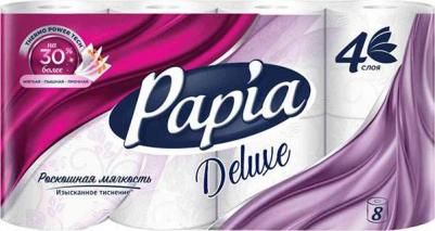Бумага туалетная Deluxe 4-слойная белая (8 рулонов в упаковке) – фото 18
