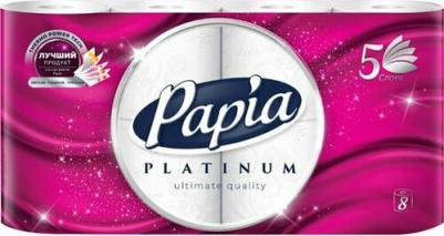 Туалетная бумага Platinum 5 слоев 8 рулонов