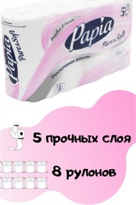 Туалетная бумага Pure&Soft 8 рулонов 5 слоев – фото 3