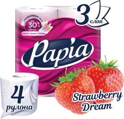 Туалетная бумага Strawberry Dream Белая,ароматизированная,трехслойная 4 шт – фото 1