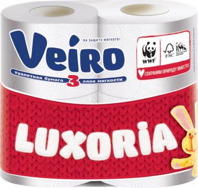 Бумага туалетная "Luxoria", трехслойная, 4 рулона – фото 10
