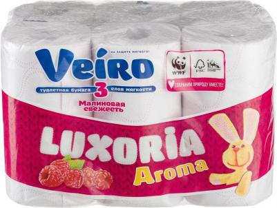 Комплект бумаги туалетной "Luxoria Aroma", 3 слоя, белая, 12 штук