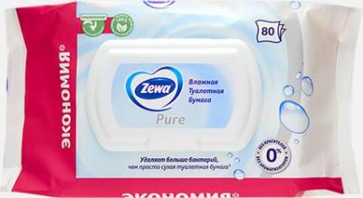 Туалетная бумага влажная Pure, 80 листов