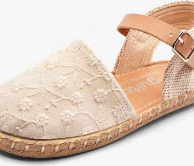 Эспадрильи для девочек с джутовой подошвой и застежкой-пряжкой, бежевый – фото 4