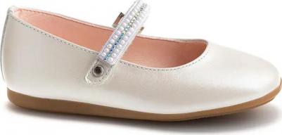 Туфли Мэри Джейн из кожи для девочек с застежкой-липучкой, натуральный 8445543500075