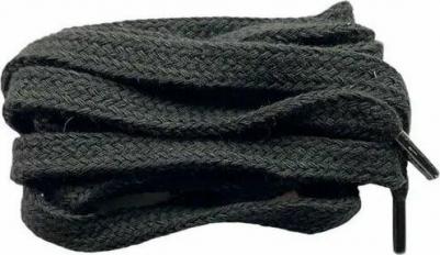 Шнурки 150см плоские черные, белые. (черный)