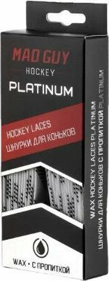 Шнурки для коньков с пропиткой Platinum белые/черные (305) – фото 1