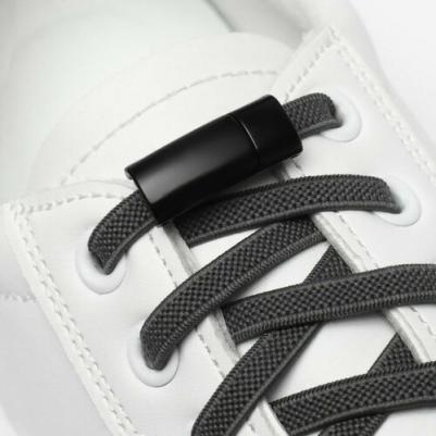 Фиксатор для шнурков, на магните, пара, размер 2,6 см x 2 см x 0,7 см, цвет чёрный