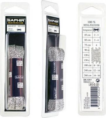 24 Шнурки 120см. Плоск., 8мм, (24 серебро)