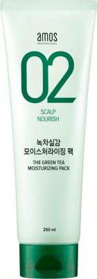 Маска для волос и кожи головы увлажняющая с зеленым чаем THE GREEN TEA MOISTURIZING PACK 250 мл