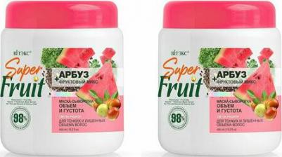 Маска-сыворотка для волос Объем и густота Super FRUIT Арбуз фруктовый микс 450 мл – фото 1