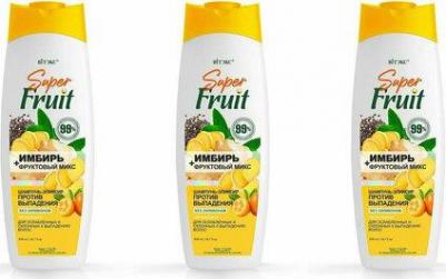 Шампунь-эликсир против выпадения волос Super FRUIT Имбирь + фруктовый микс, 500 мл – фото 3