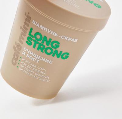 Шампунь-скраб для волос long strong очищение и рост 310 г – фото 1