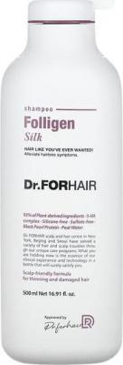 Бессульфатный шампунь для сухих, пористых и поврежденных волос Folligen Silk Shampoo, 500 мл