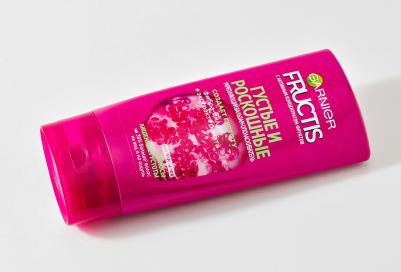 Fructis Бальзам-ополаскиватель "Фруктис, Густые и Роскошные", укрепляющий, для тонких волос, 200 мл, с молекулой Фибра-Цилан и Экстрактом Граната – фото 4