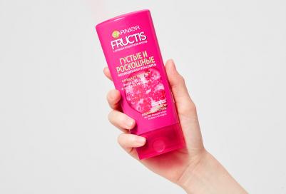Fructis Бальзам-ополаскиватель "Фруктис, Густые и Роскошные", укрепляющий, для тонких волос, 200 мл, с молекулой Фибра-Цилан и Экстрактом Граната – фото 5