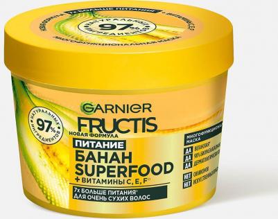 Fructis Маска для волос 3в1 "Фруктис, Superfood Банан", питательная, для очень сухих волос, 390 мл, без парабенов, силиконов и искусственных – фото 3