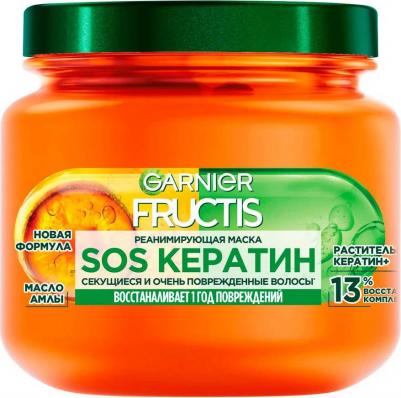 Fructis Маска для волос "Фруктис, SOS Восстановление", реанимирующая, для секущихся и поврежденных волос, 300 мл, с Керафилом и Маслом Амлы – фото 1
