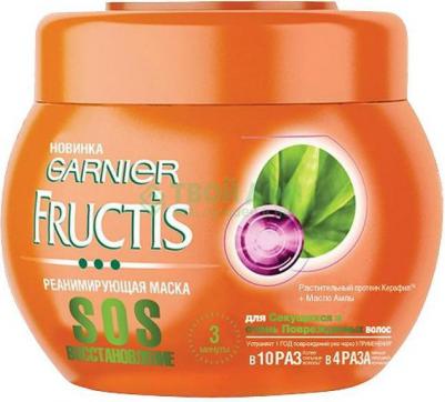 Fructis Маска для волос "Фруктис, SOS Восстановление", реанимирующая, для секущихся и поврежденных волос, 300 мл, с Керафилом и Маслом Амлы – фото 9