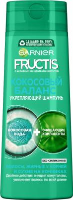 Fructis Шампунь для волос "Фруктис, Кокосовый Баланс", укрепляющий, для волос жирных у корней и сухих на кончиках, 250 мл, с кокосовой водой – фото 3