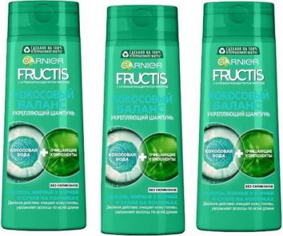 Fructis Шампунь для волос "Фруктис, Кокосовый Баланс", укрепляющий, для волос жирных у корней и сухих на кончиках, 250 мл, с кокосовой водой – фото 9