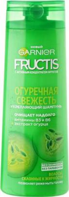 Fructis Шампунь для волос "Фруктис, Огуречная Свежесть", укрепляющий, для волос, склонных к жирности, 250 мл, с экстрактом огурца – фото 1