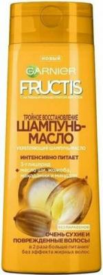 Fructis Шампунь для волос "Фруктис, Тройное Восстановление", укрепляющий, для поврежденных и ослабленных волос, 400 мл, с маслами Оливы, Авокадо и – фото 4