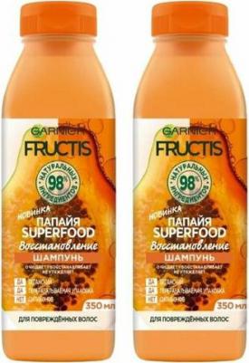 Fructis шампунь "Папайя Superfood Восстановление" для поврежденных волос, 350 мл – фото 8