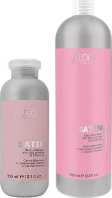 studio luxe care Satin-shampoo with silk proteins & coton oil - Сатин-Шампунь с протеинами шелка и маслом хлопка, 1000мл – фото 2