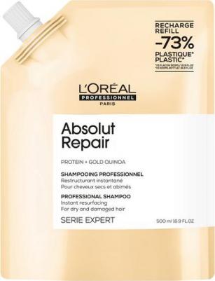Шампунь Absolut Repair с протеином и золотом киноа для сухих и поврежденных волос Serie Expert 500 мл Сменный блок – фото 3