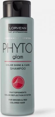 Шампунь Phyto Glam Защита и блеск цвета для волос, окрашенных в коричневый и красный цвет, 300 мл – фото 1