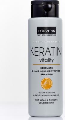 Восстанавливающий шампунь Keratin Vitality, для слабых и истонченных окрашенных волос, с кератином, 300 мл – фото 6