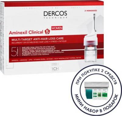 Dercos Aminexil Intensive5 Средство против выпадения волос для женщин ампулы 21 шт – фото 6