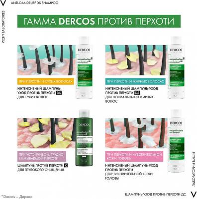 Dercos Интенсивный шампунь-уход против перхоти для нормальных и жирных волос 50мл – фото 5
