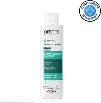 Шампунь-уход для жирной кожи головы регулирующий Dercos / 200мл
