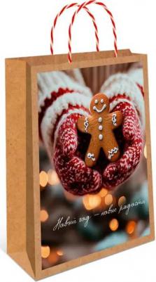 Подарочный пакет Крафт 32x26 см в ассортименте – фото 2