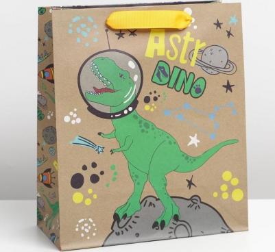 Пакет крафтовый вертикальный Dino, ML 23 x 27 x 11.5 см – фото 5