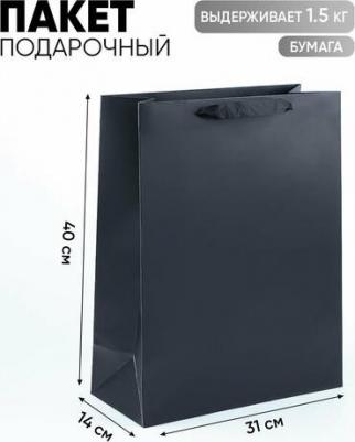 Пакет ламинированный "Чёрный", L 31 x 40 x 14 см – фото 1