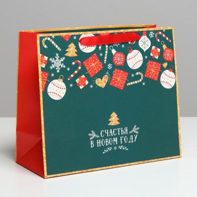 Пакет ламинированный горизонтальный "Счастья в Новом году", ML 27 x 23 x 11,5 см / Новый год – фото 2