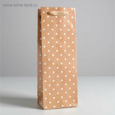 Пакет ламинированный под бутылку "For you", 13 x 36 x 10 см