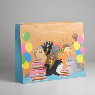 Пакет ламинированный "С праздником!", XL 49 x 40 x 19 см