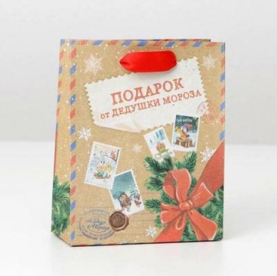 Пакет ламинированный вертикальный "Подарок от Деда Мороза", S 12 x 15 x 5.5 см – фото 2