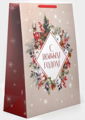 Пакет ламинированный вертикальный С Новым годом, 61 ? 46 ? 20 см 7724329