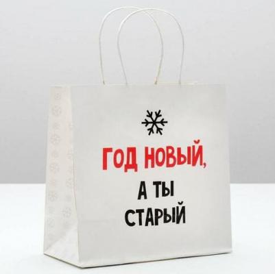 Пакет подарочный "Год новый, а ты старый", 22 х 22 х 11 см – фото 3