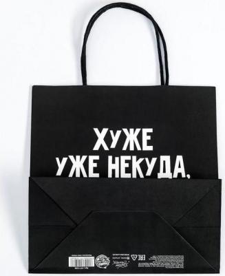 Пакет подарочный "Хуже уже некуда", 22 x 22 x 11 см – фото 4