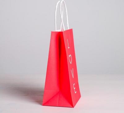 Пакет подарочный крафт Love, 12 х 21 х 9 см – фото 5