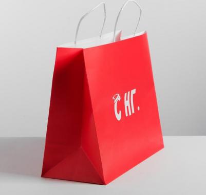 Пакет подарочный крафт "С нг", 25 х 22 х 12 см – фото 2