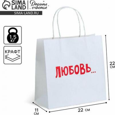 Пакет подарочный "Любовь", 22 x 22 x 11 см – фото 2